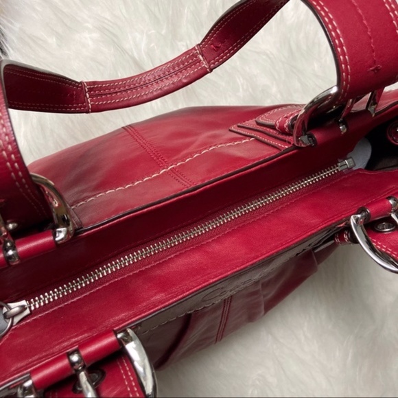 Coach F13732 Soho Hampton Satchel Tote in Red - Picture 6 of 10